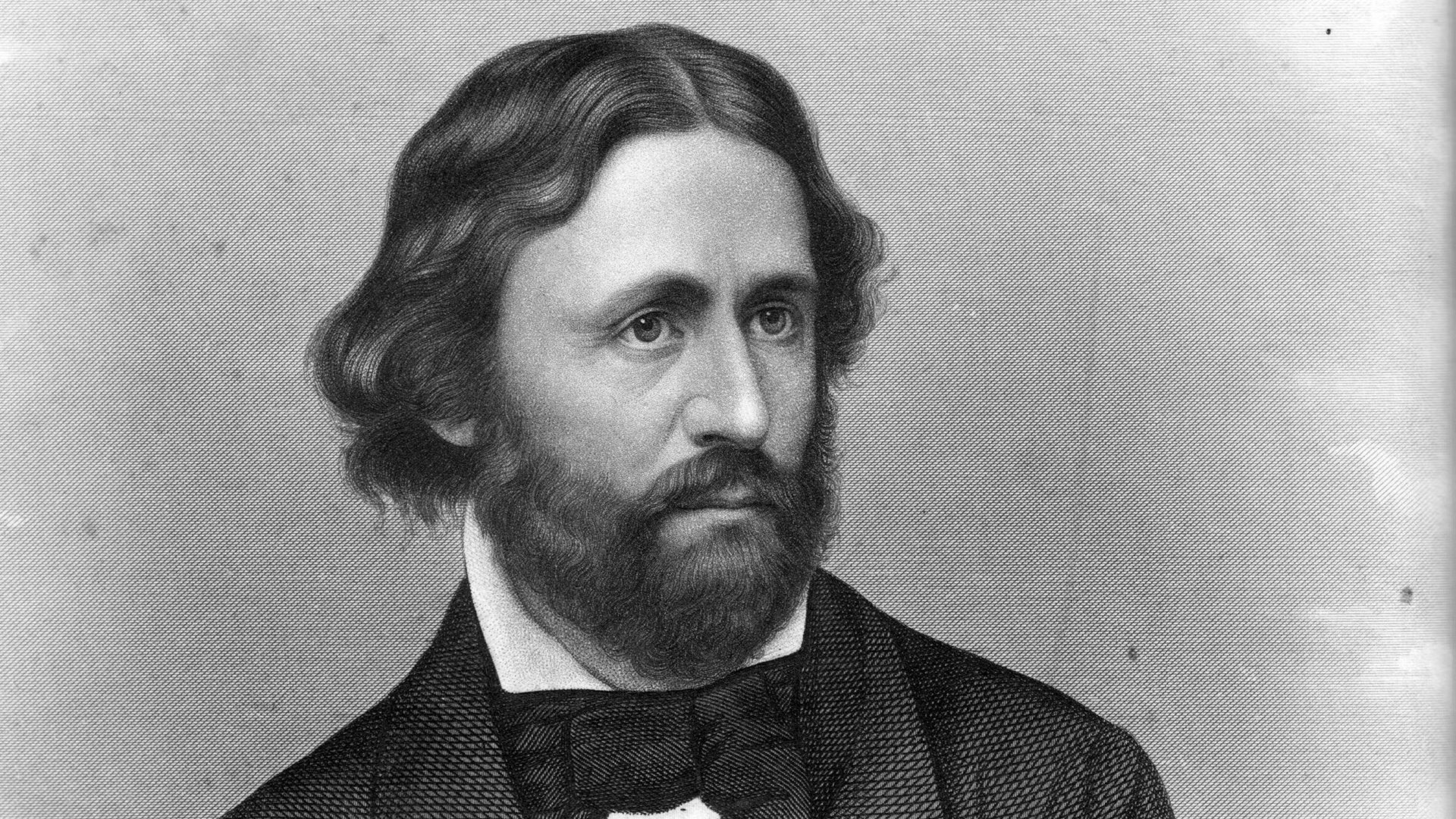 John C. Fremont - Litografi af foto fra 1856 af Mathew Brady